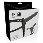 FETISH SUBMISSIVE HARNESS - BLACK SILICONE VIBRATOR 15 CM - Amore24