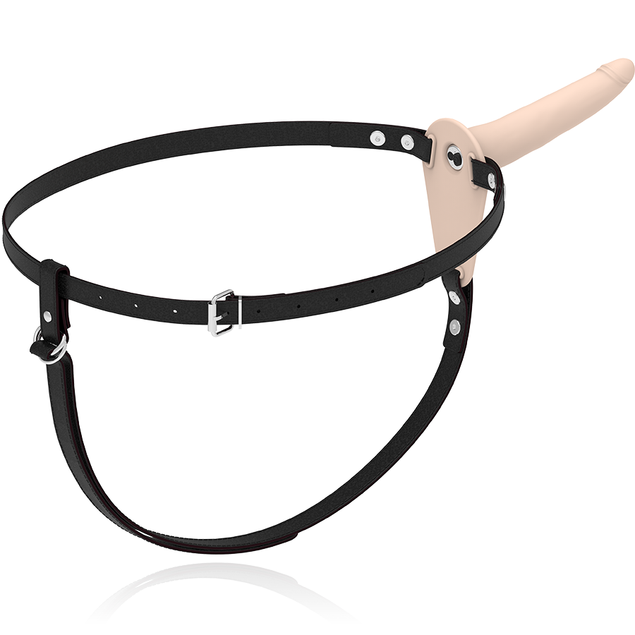 FETISH SUBMISSIVE HARNESS - FLESH SILICONE VIBRATOR 15 CM - Amore24