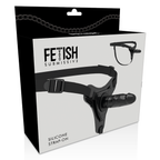 FETISH SUBMISSIVE HARNESS - REALISTIC BLACK SILICONE 15 CM - Amore24