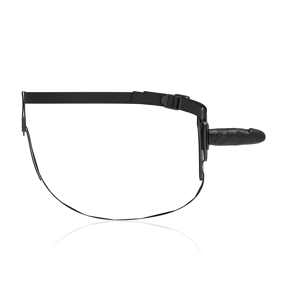 FETISH SUBMISSIVE HARNESS - REALISTIC BLACK SILICONE 15 CM - Amore24