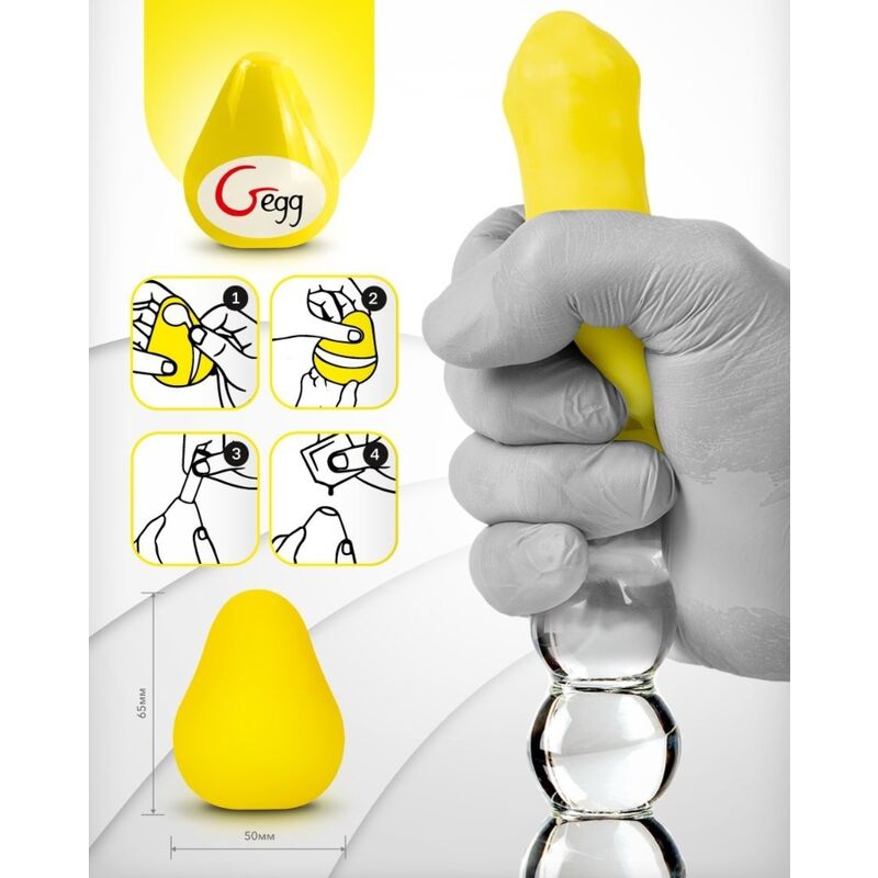 G-VIBE - REUSABLE YELLOW TEXTURED MASTURBATOR EGG - Amore24