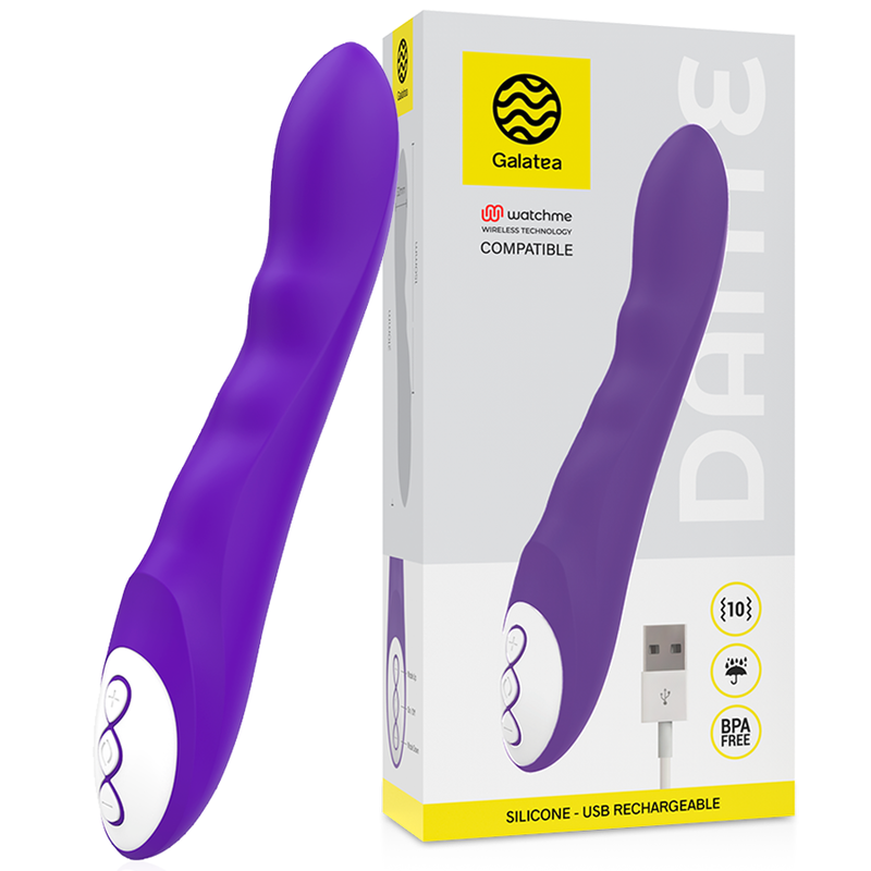 GALATEA - DANTE LILAC VIBRATOR COMPATIBLE WITH WATCHME WIRELESS TECHNOLOGY - Amore24