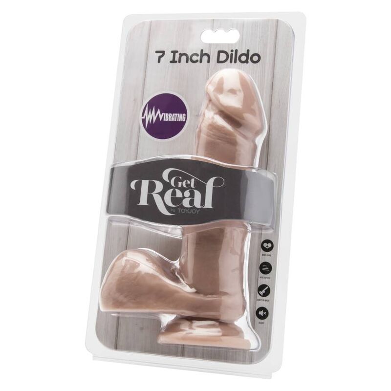 GET REAL - DILDO 18 CM WITH BALLS VIBRATOR SKIN - Amore24