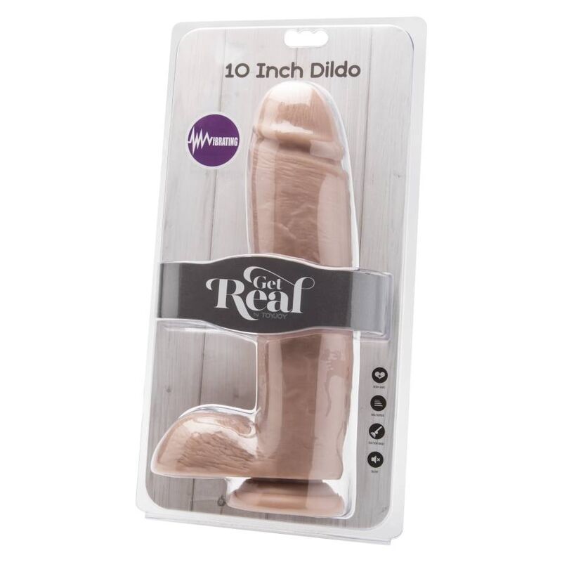 GET REAL - DILDO 25,5 CM WITH BALLS VIBRATOR SKIN - Amore24