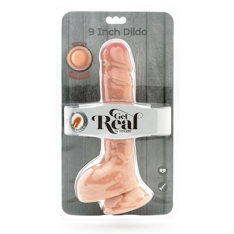 GET REAL - DUAL DENSITY DILDO 25,5 CM BALLS SKIN - Amore24