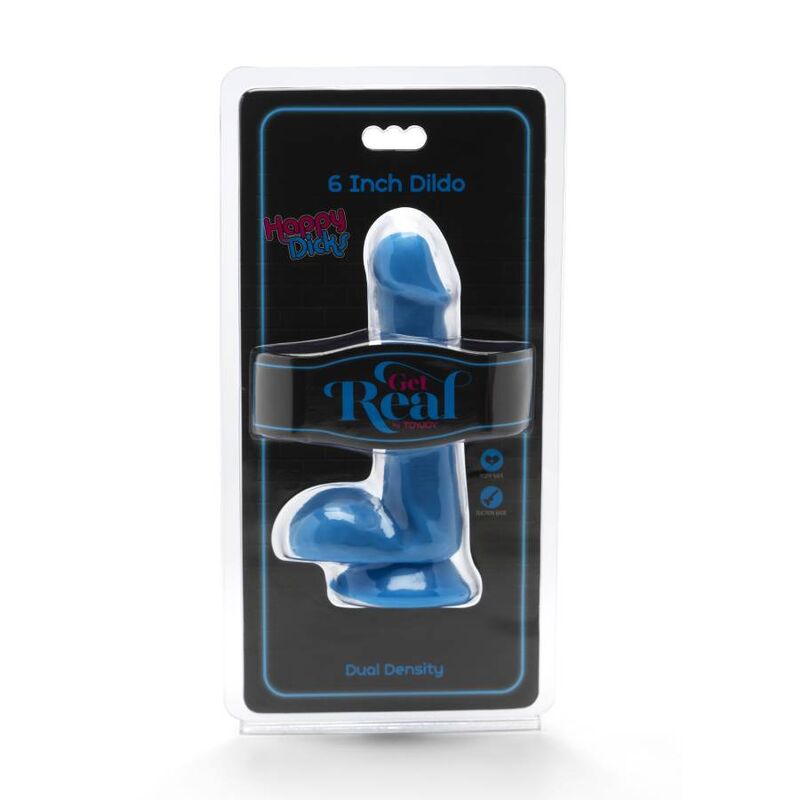 GET REAL - HAPPY DICKS DILDO 12 CM BALLS BLUE - Amore24
