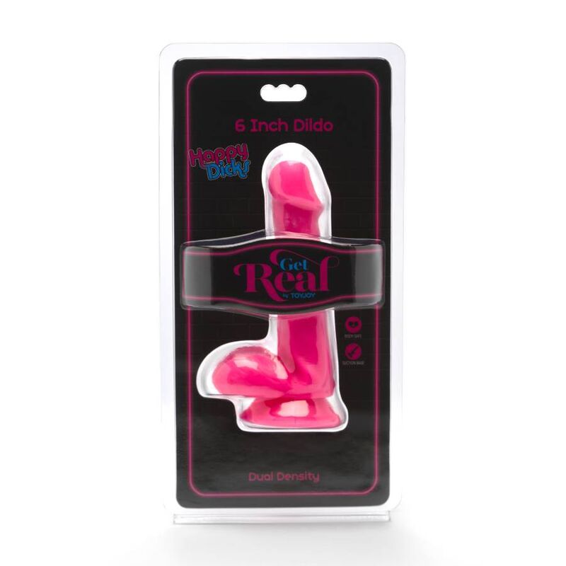 GET REAL - HAPPY DICKS DILDO 12 CM BALLS PINK - Amore24