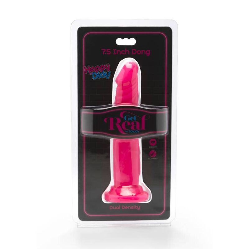 GET REAL - HAPPY DICKS DONG 19 CM PINK - Amore24