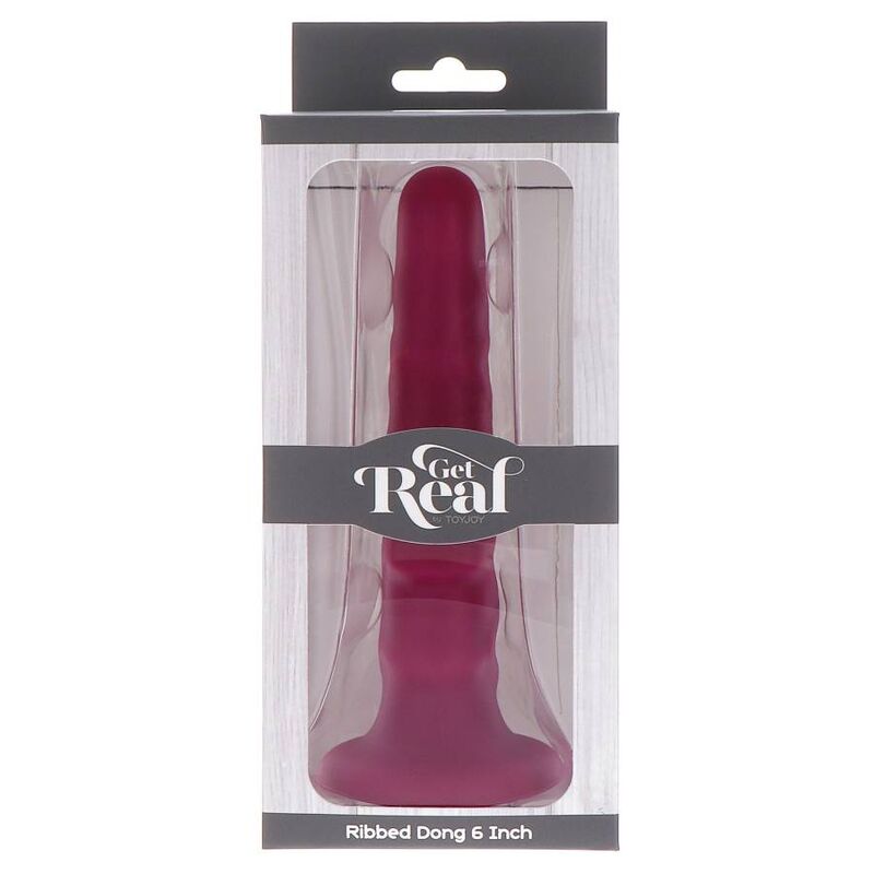 GET REAL - RIBBED DONG 12 CM RED - Amore24