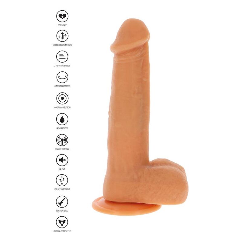 GET REAL - ROTATING BEADS VIBRATING DILDO SKIN - Amore24