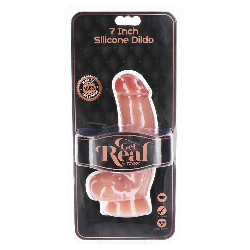 GET REAL - SILICONE DILDO 18 CM W BALLS SKIN - Amore24