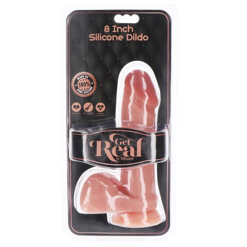 GET REAL - SILICONE DILDO 20,5 CM W BALLS SKIN - Amore24