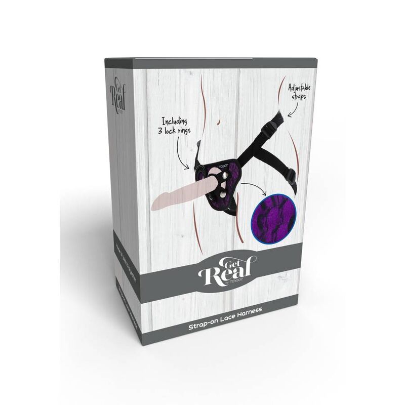 GET REAL - STRAP-ON LACE HARNESS PURPLE - Amore24