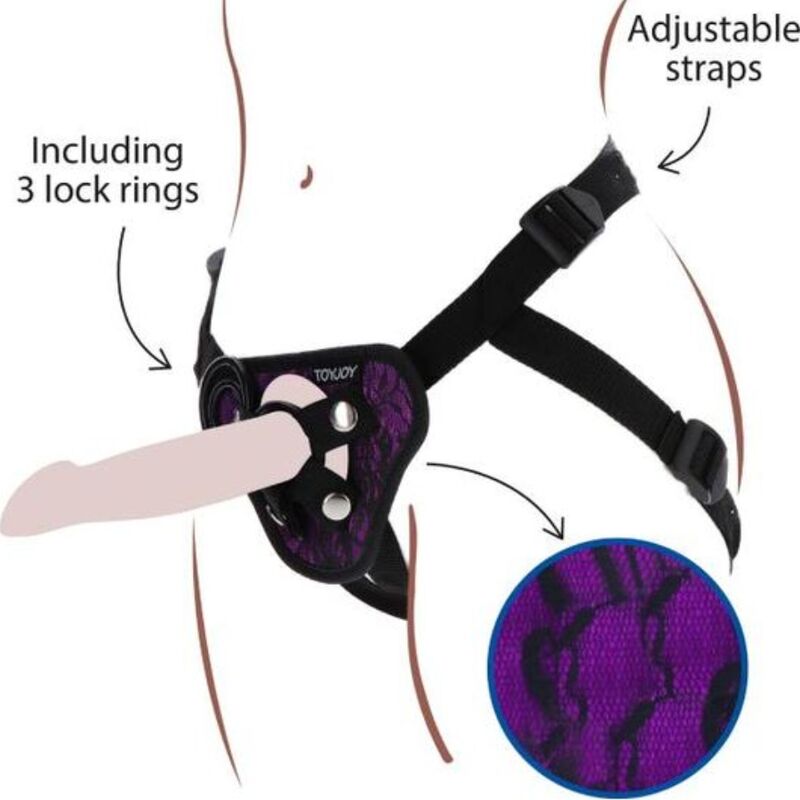 GET REAL - STRAP-ON LACE HARNESS PURPLE - Amore24