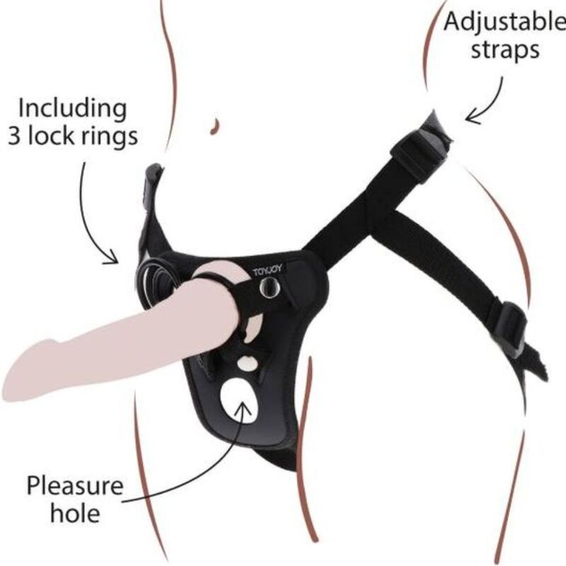 GET REAL - STRAP-ON PLEASURE HARNESS BLACK - Amore24