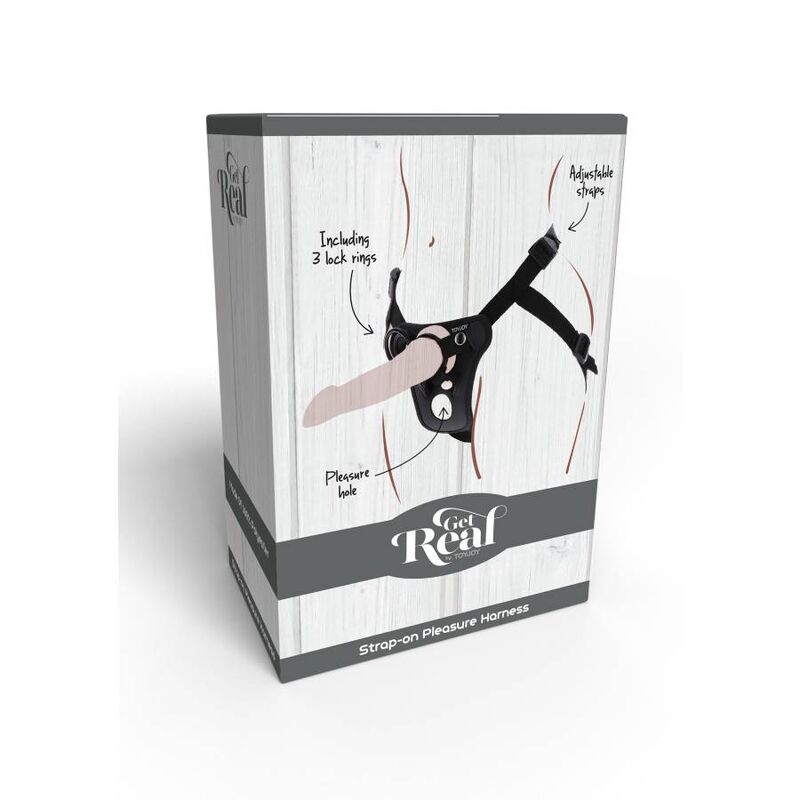 GET REAL - STRAP-ON PLEASURE HARNESS BLACK - Amore24