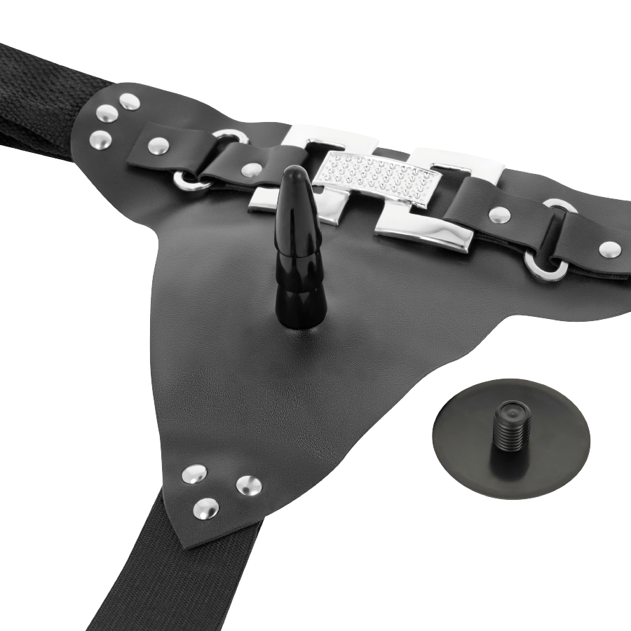 HARNESS ATTRACTION - DELUXE HARNESS WITH REALISTIC VIBRATION 18 CM -O- 4.5 CM - Amore24