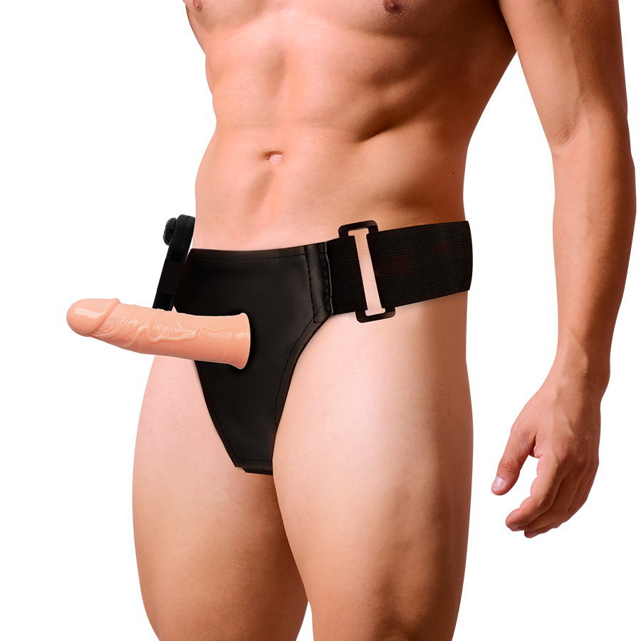 HARNESS ATTRACTION - GREGORY HOLLOW RNES WITH VIBRATOR 16.5 CM -O- 4.3 CM - Amore24