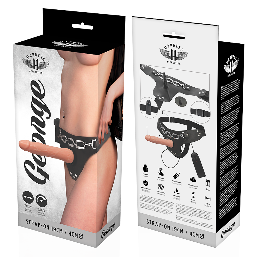 HARNESS ATTRACTION - RNES GEORGE REALISTIC VIBRATOR 19 CM -O- 4 CM - Amore24