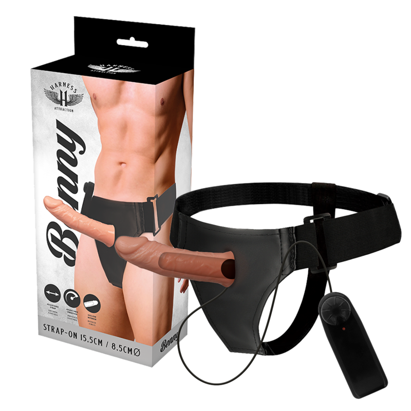 HARNESS ATTRACTION - RNES HOLLOW BENNY WITH VIBRATOR 15 CM -O- 4.5 CM - Amore24