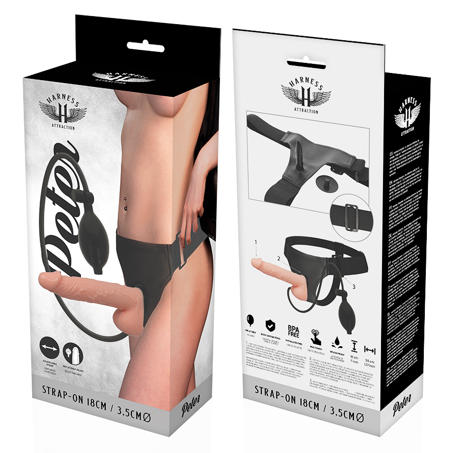 HARNESS ATTRACTION - RNES PETER WITH INFLATABLE PENIS 18 CM -O- 3.5 CM - Amore24