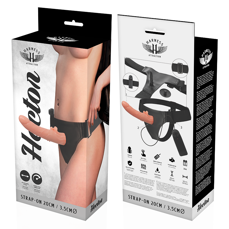HARNESS ATTRACTION - RNES VIBRATOR HECTOR 20 CM -O- 3.5 CM - Amore24