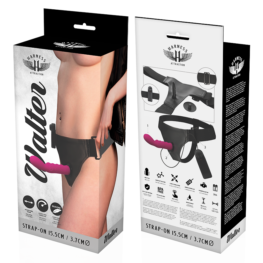HARNESS ATTRACTION - RNES WALTER WITH VIBRATION 15.5 CM -O- 3.7 CM - Amore24
