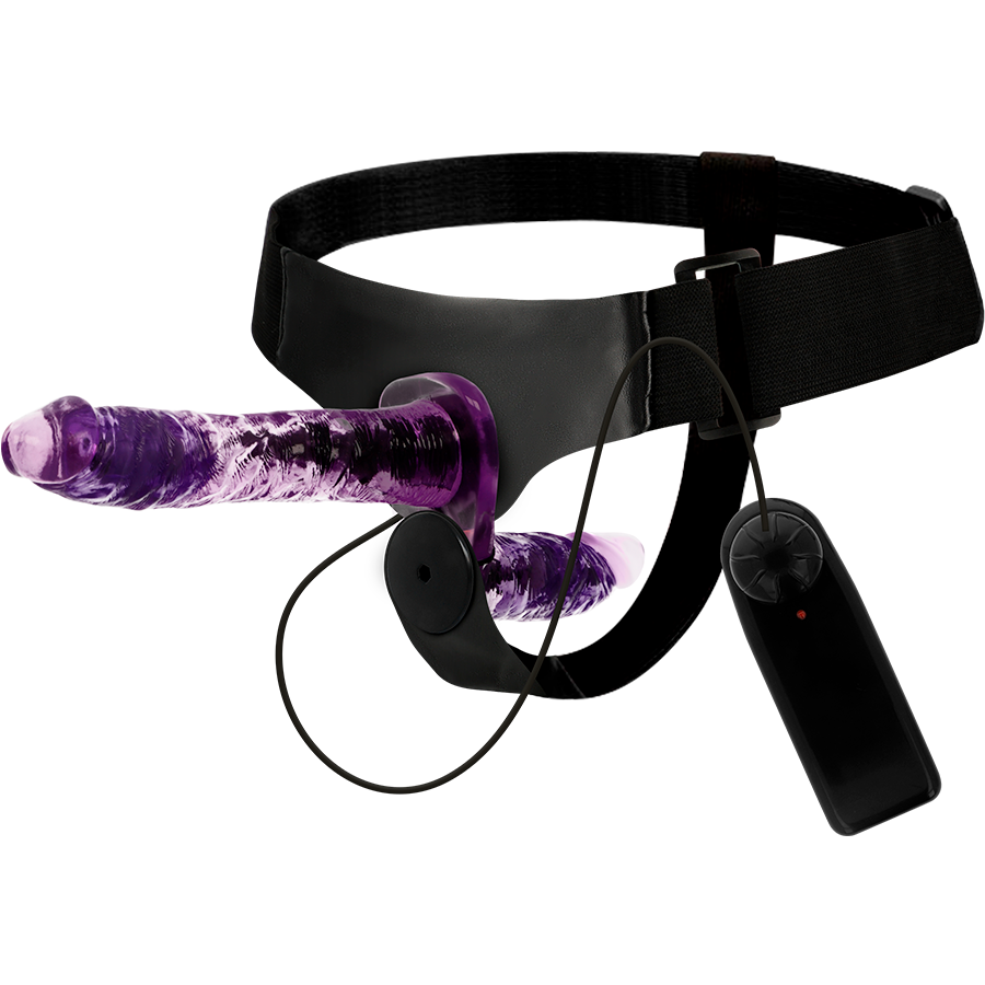 HARNESS ATTRACTION - RODNEY DOUBLE PENETRACI N VIBRATOR 18 CM -O- 3.5 CM - Amore24