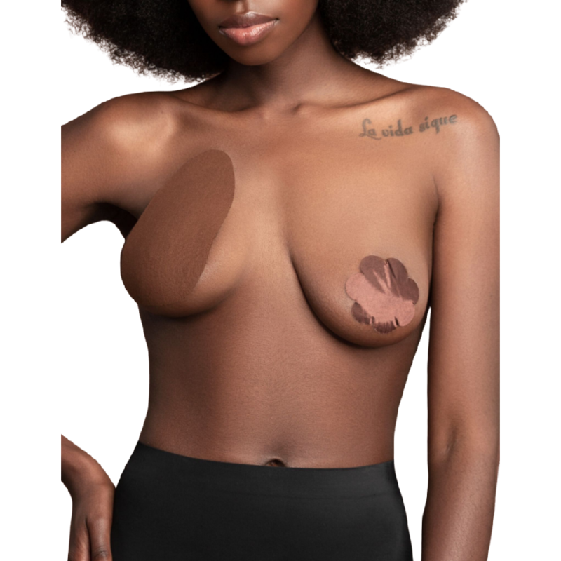 BYE-BRA - BREASTS ENHANCER + 3 PAIRS OF SATIN BROWN CUP F/H - Amore24