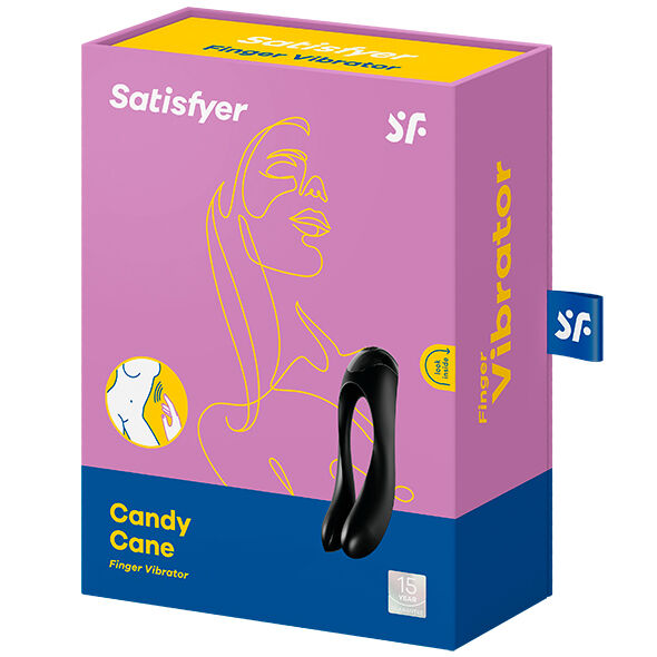 SATISFYER - CANDY CANE FINGER VIBRATOR BLACK - Amore24