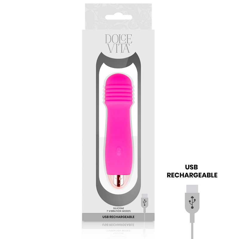 DOLCE VITA - RECHARGEABLE VIBRATOR THREE PINK 7 SPEEDS - Amore24