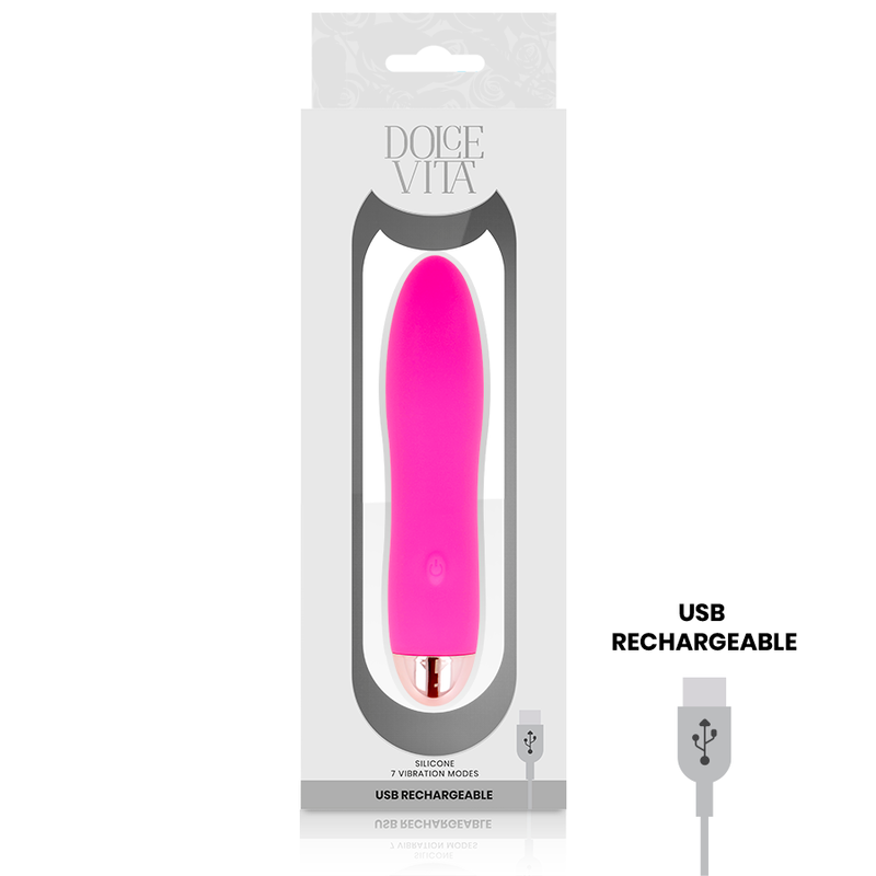 DOLCE VITA - RECHARGEABLE VIBRATOR FOUR PINK 7 SPEEDS - Amore24