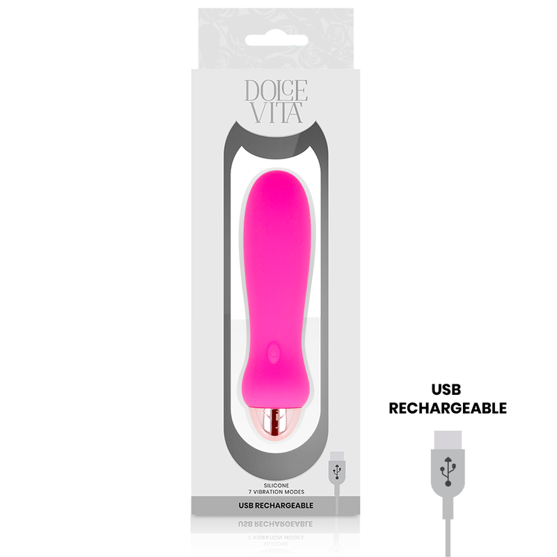 DOLCE VITA - RECHARGEABLE VIBRATOR FIVE PINK 7 SPEEDS - Amore24
