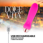 DOLCE VITA - RECHARGEABLE VIBRATOR FIVE PINK 7 SPEEDS - Amore24