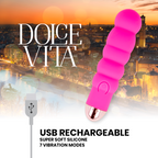 DOLCE VITA - RECHARGEABLE VIBRATOR SIX PINK 7 SPEEDS - Amore24