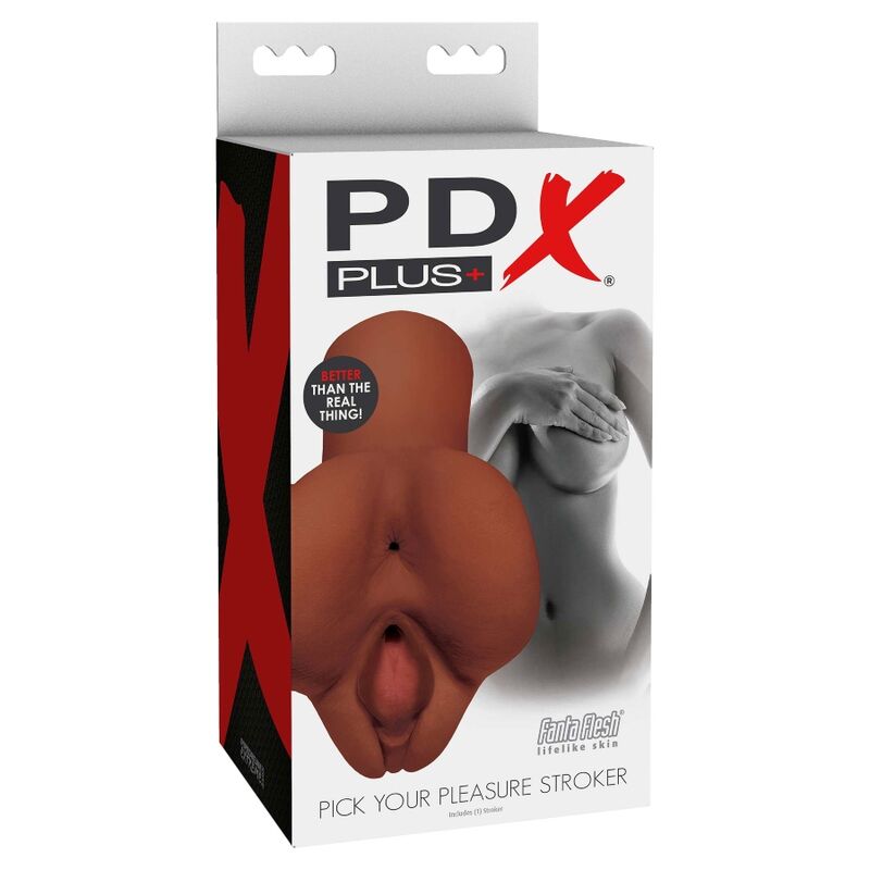 PDX PLUS - PICK YOUR PLEASURE DOUBLE BROWN MASTURBATOR - Amore24