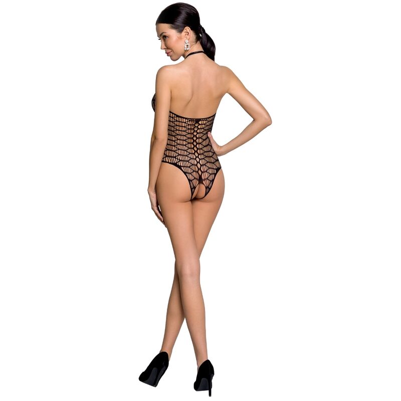 PASSION - WOMAN BS087 BLACK BODYSTOCKING ONE SIZE - Amore24