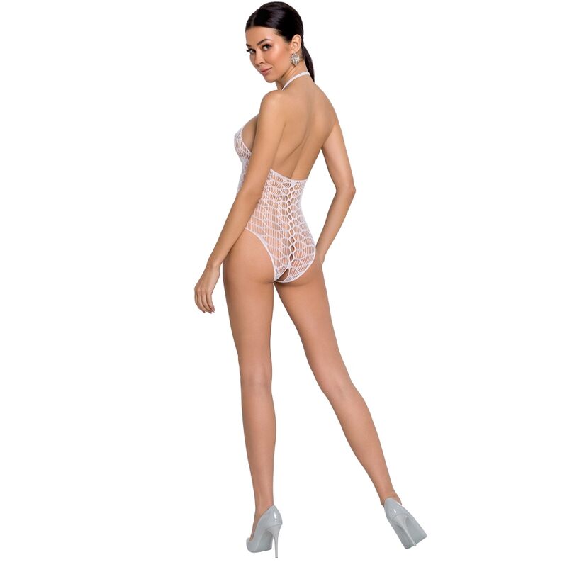 PASSION - WOMAN BS087 WHITE BODYSTOCKING ONE SIZE - Amore24