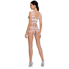 PASSION - WOMAN BS089 WHITE BODYSTOCKING ONE SIZE - Amore24