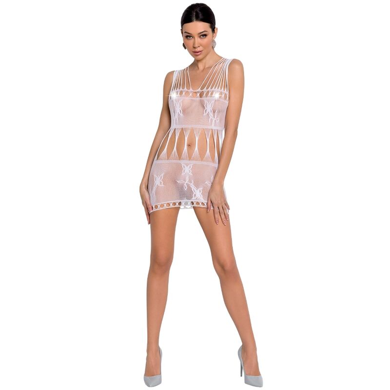 PASSION - WOMAN BS090 WHITE BODYSTOCKING ONE SIZE - Amore24