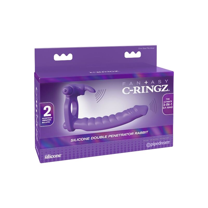 FANTASY C - RINGZ - SILICONE DOUBLE VIBRATOR RABBIT - Amore24