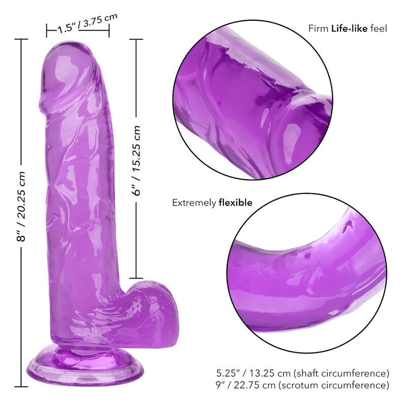 CALEXOTICS - SIZE QUEEN DILDO PURPLE 15.3 CM - Amore24