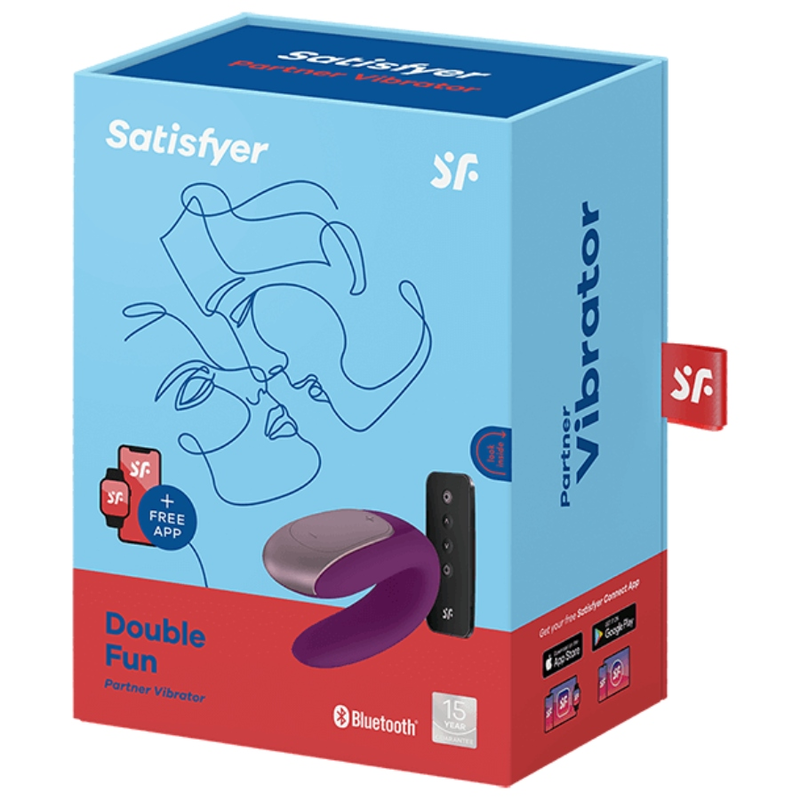 SATISFYER - DOUBLE FUN PARTNER VIBRATOR PURPLE - Amore24