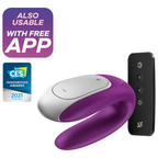 SATISFYER - DOUBLE FUN PARTNER VIBRATOR PURPLE - Amore24