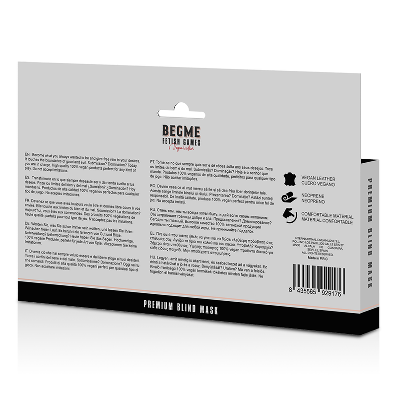 BEGME -  BLACK EDITION PREMIUM BLIND MASK  WITH NEOPRENE LINING - Amore24