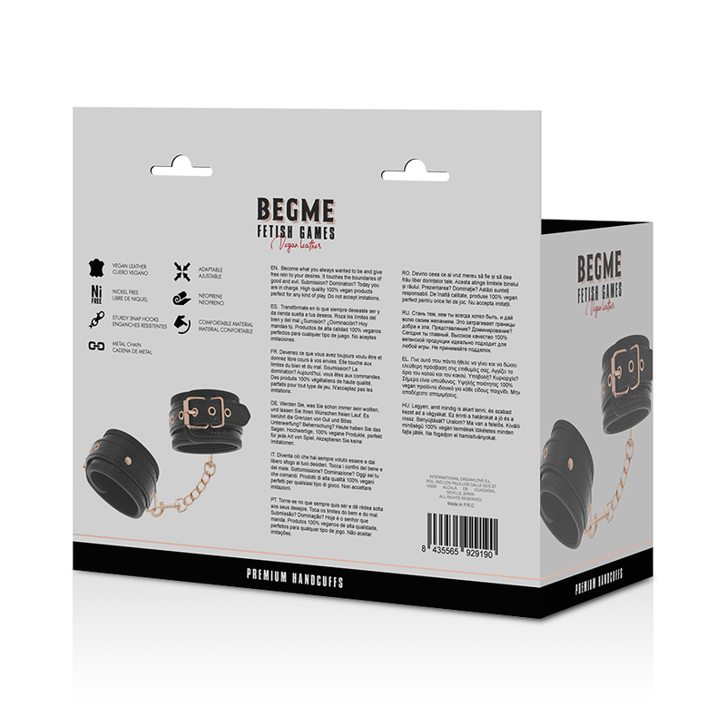 BEGME -  BLACK EDITION PREMIUM HANDCUFFS WITH NEOPRENE LINING - Amore24