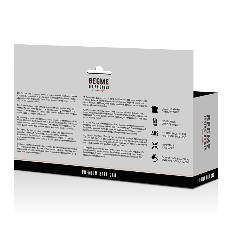BEGME - BLACK EDITION BALL GAG VEGAN LEATHER - Amore24