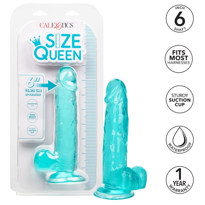 CALEXOTICS - SIZE QUEEN DILDO BLUE 15.3 CM - Amore24