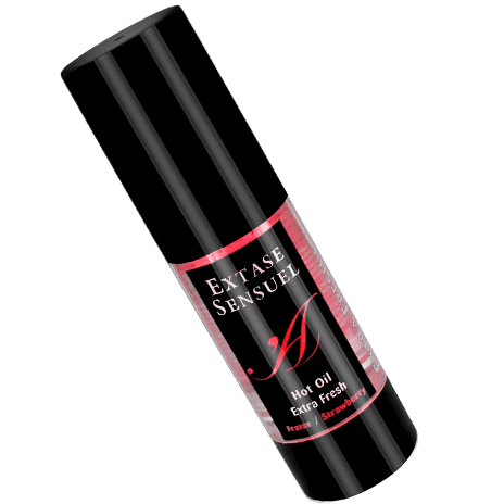 EXTASE SENSUAL - STRAWBERRY STIMULATING OIL HEAT TRIP 35 ML - Amore24
