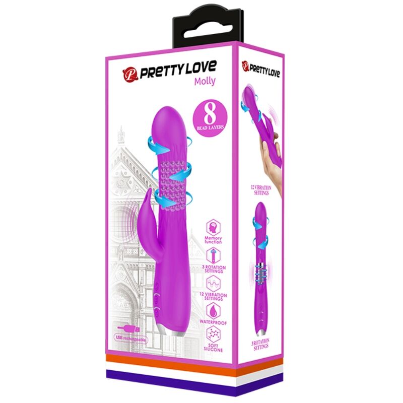 PRETTY LOVE - MOLLY VIBRATOR WITH RECHARGEABLE ROTATION - Amore24
